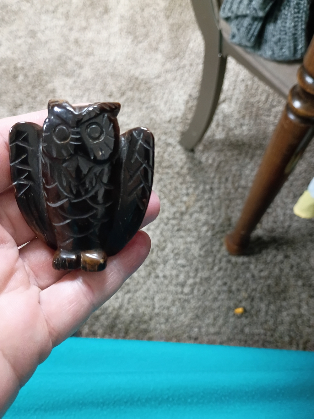 Obsidian/Tigers Eye Shaped Owl